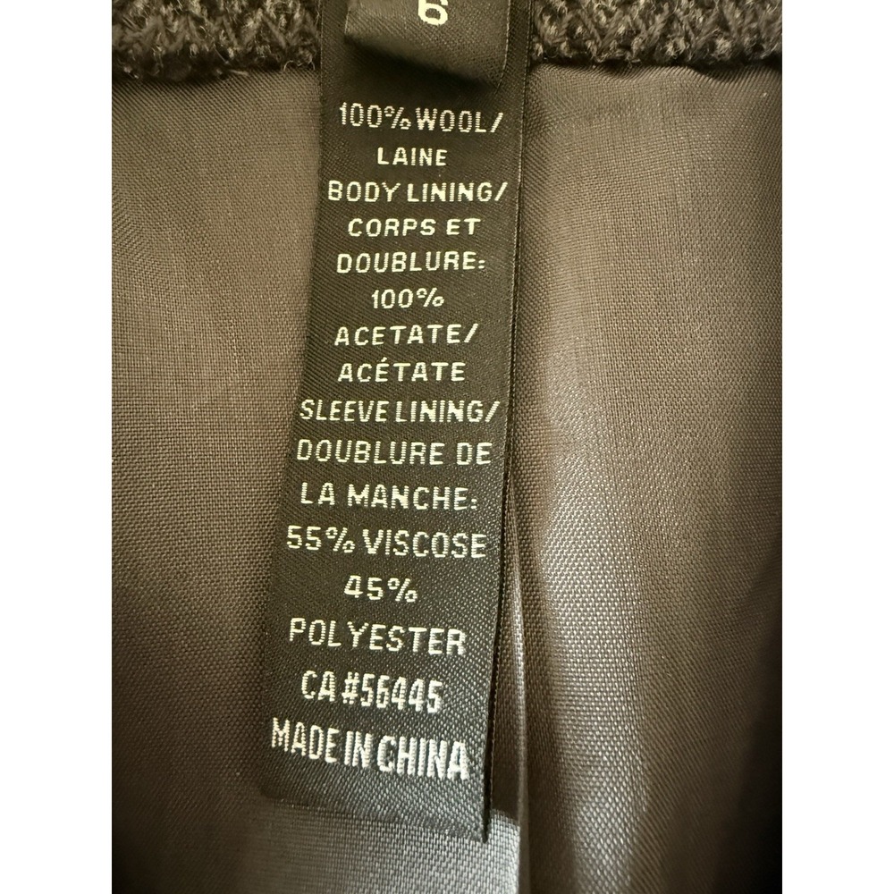 J CREW HACKING Womens 6 Gray Herringbone 100% Wool Button Lined Jacket Blazer - Picture 6 of 6